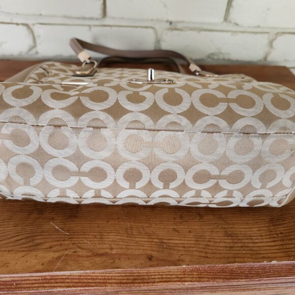 Coach Madeline East West Op Art Sateen Satchel Handbag Purse